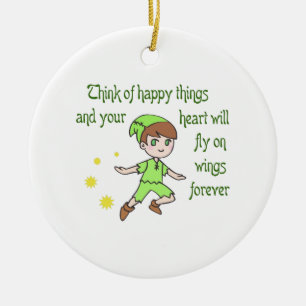 DENKEN AN GLÜCKLICHE DINGE KERAMIK ORNAMENT