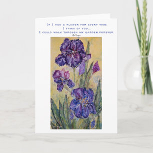 Denken an Sie BlumenAquarell-Kunst-Karte Karte