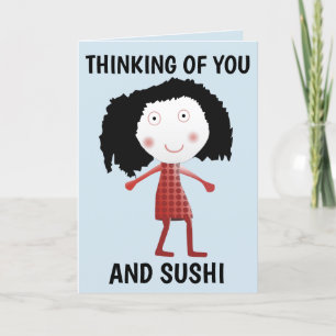 DENKEN AN SIE UND SUSHI GREETING CARDS FEIERTAGSKARTE