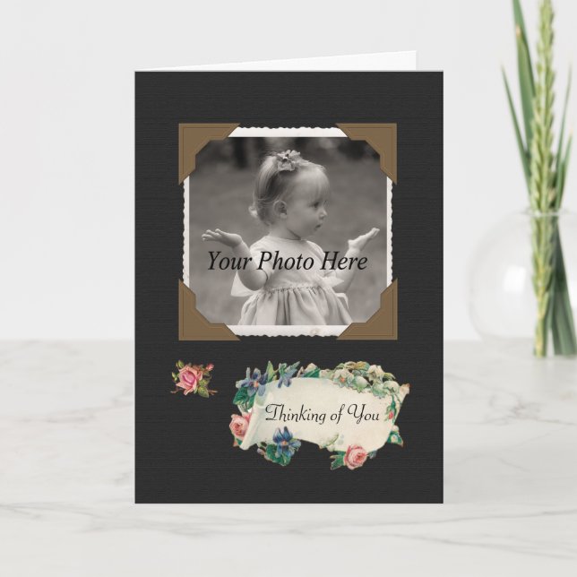 Denken an Sie Vintage Karte (Vorderseite)