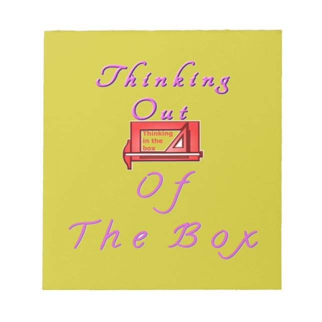 Denken außerhalb der Box Design Notizblock (Vorderseite)