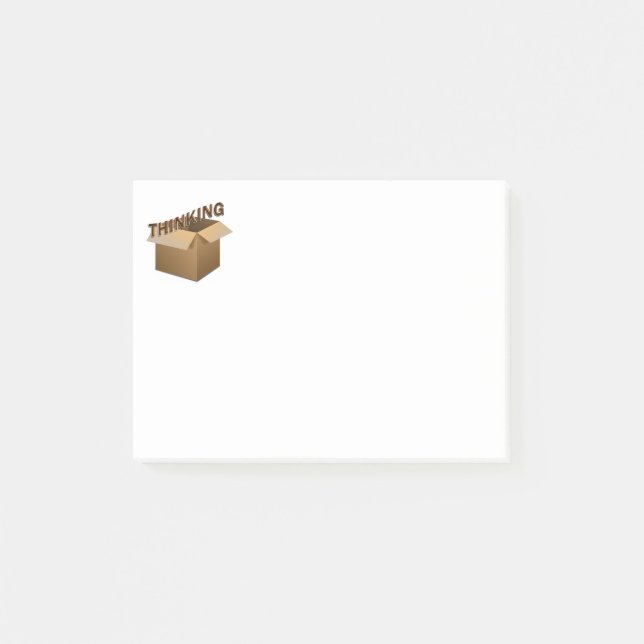 Denken außerhalb der Schachtel Post-it Klebezettel (Vorderseite)