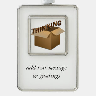 Denken außerhalb der Schachtel Rahmen-Ornament Silber