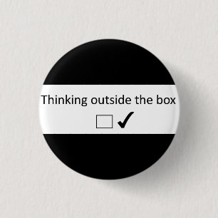 Denken außerhalb des Kastens Button