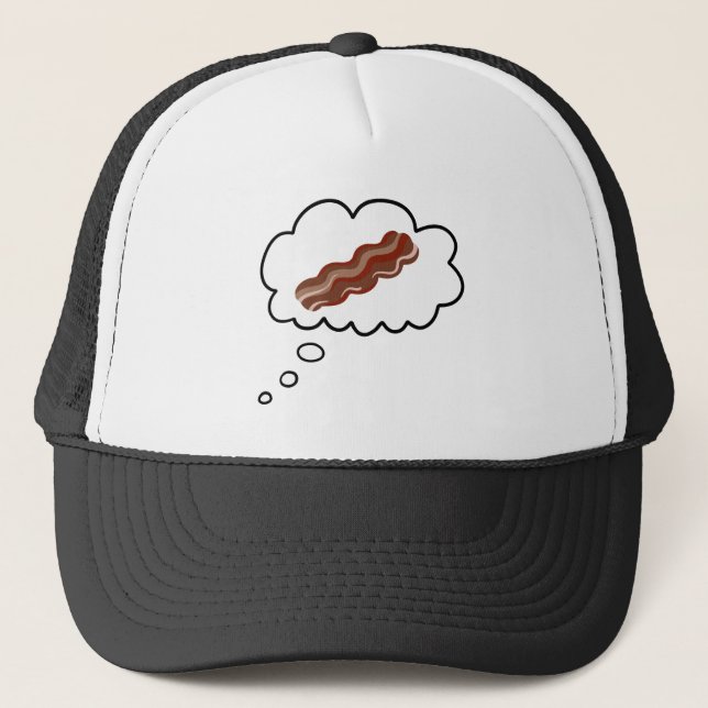 Denken Bacon Funny Trucker Hat Truckerkappe (Vorderseite)