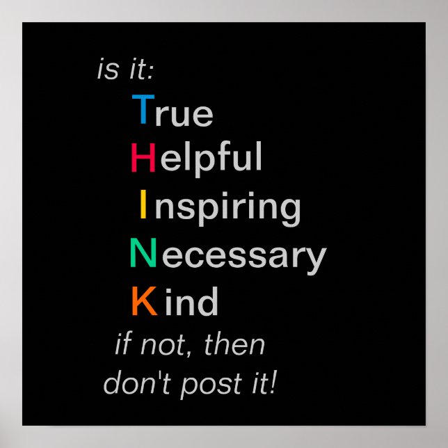 DENKEN - bevor Sie posten - Poster (Vorne)