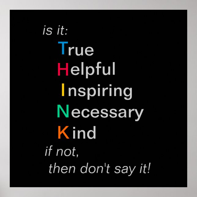 DENKEN - bevor Sie sprechen - Poster (Vorne)