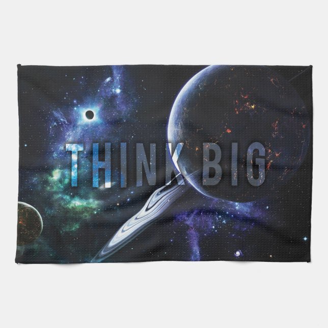 DENKEN BIG - Raum und Universum Motivierend Handtuch (Horizontal)