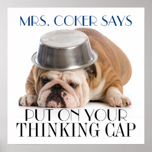 Denken Cap School Spaß Poster