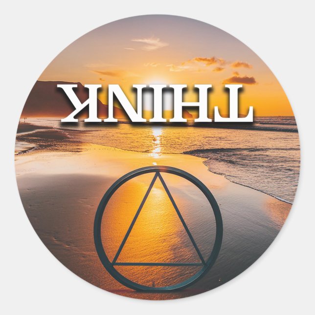 Denken Erholung Slogan Sunrise Runder Aufkleber (Vorderseite)