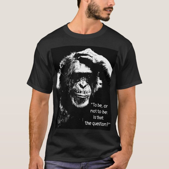 Denken Monkey Pop Art Shakespeare Zitat Männer T-Shirt (Vorderseite)