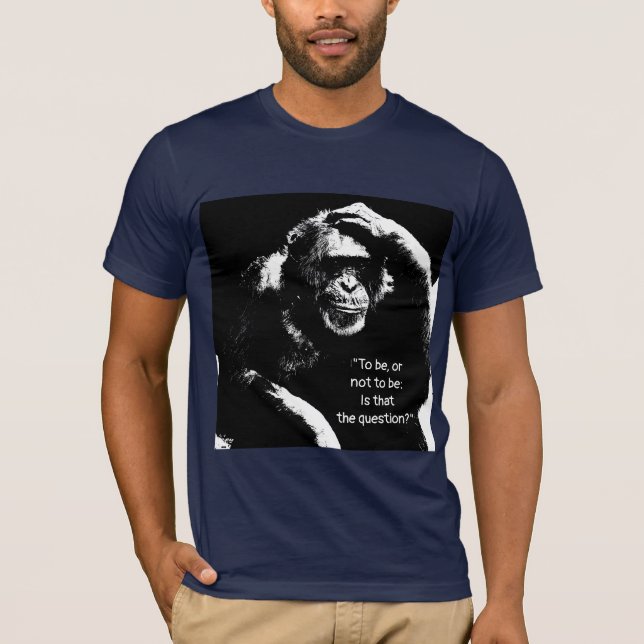 Denken Monkey Shakespeare Zitat Pop Kunst Männer T-Shirt (Vorderseite)