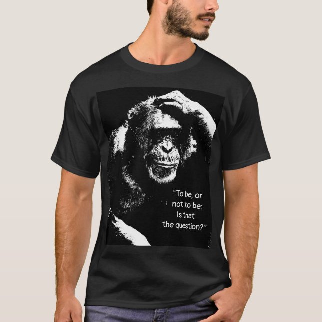 Denken Monkey Shakespeare Zitat Pop Kunst Männer T-Shirt (Vorderseite)