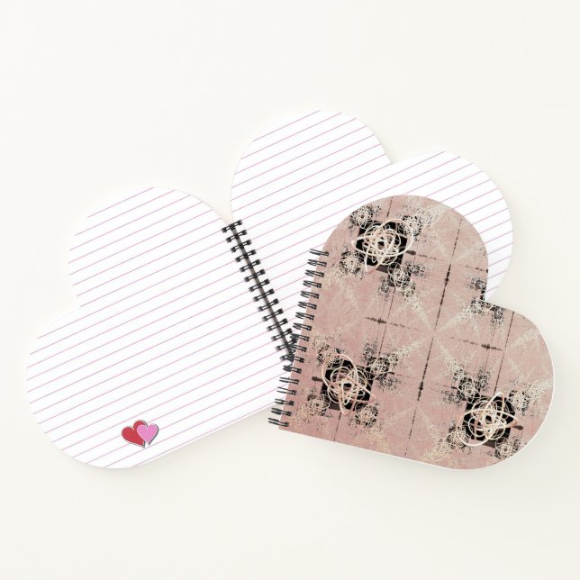 Denken Pastel Drehungen Heart Shaped Notebook Notizbuch (Innenseite)