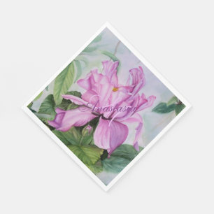 DENKEN PINK ORCHID BIRTHDAY PARTY MONOGRAM SERVIETTE