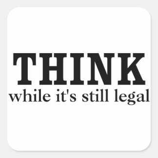 DENKEN QUADRATISCHER AUFKLEBER