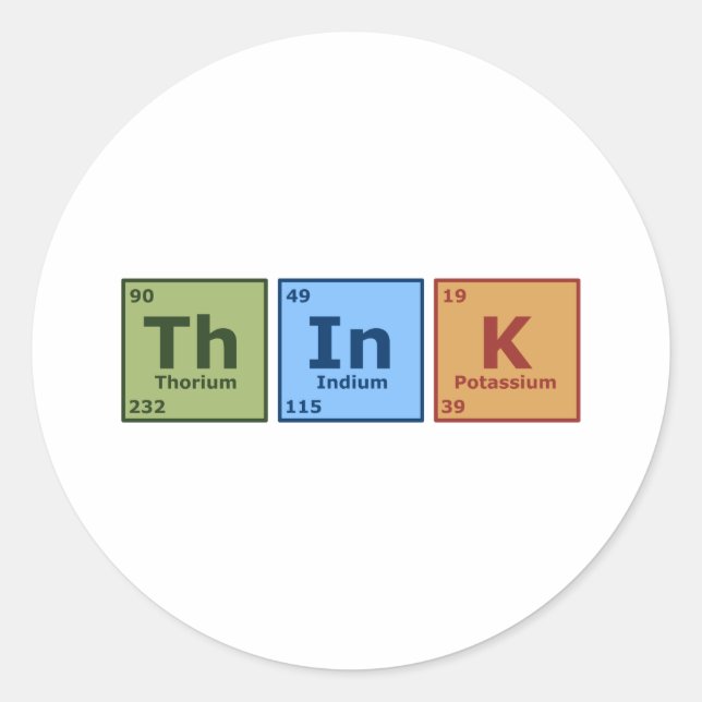 Denken Runder Aufkleber (Vorderseite)