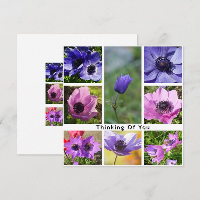 Denken Sie an Anemone Foto Collage Save The Date (Vorne/Hinten)