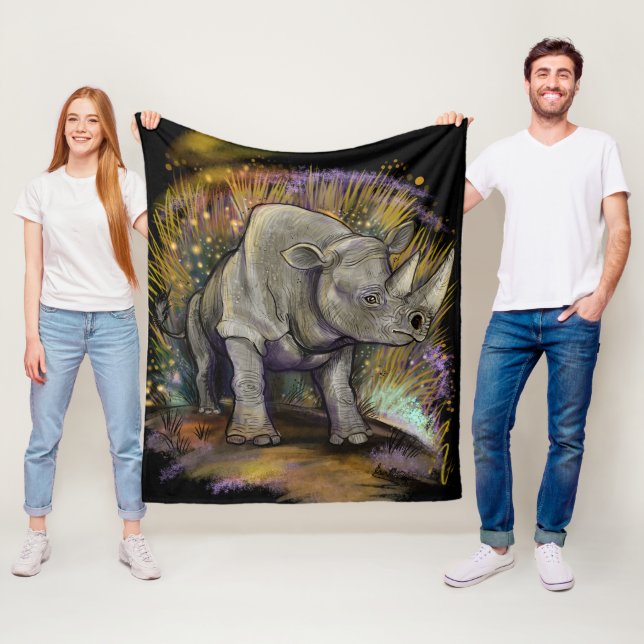 Denken Sie an Black Rhino Fleecedecke (Beispiel)