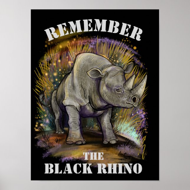 Denken Sie an Black Rhino Poster (Vorne)