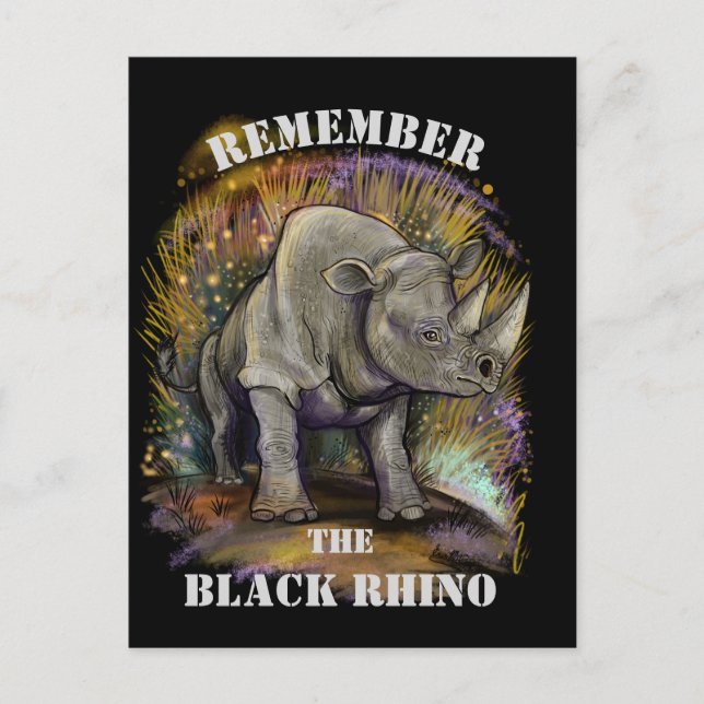 Denken Sie an Black Rhino Postkarte (Vorderseite)
