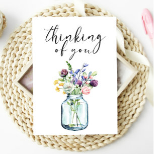 Denken Sie an Boho Pastel Floral Card Karte
