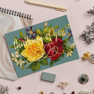 Denken Sie an bunte Vintage Rose Folieneinladung