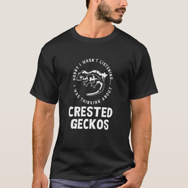 Denken Sie an Crested Geckos Niedlich Lizard Wildl T-Shirt (Vorderseite)
