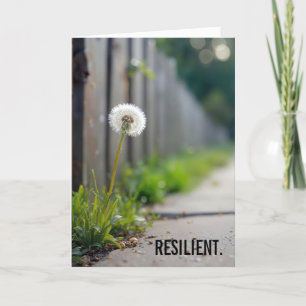 Denken Sie an Dandelion, der in einem Seitenweg wä Karte