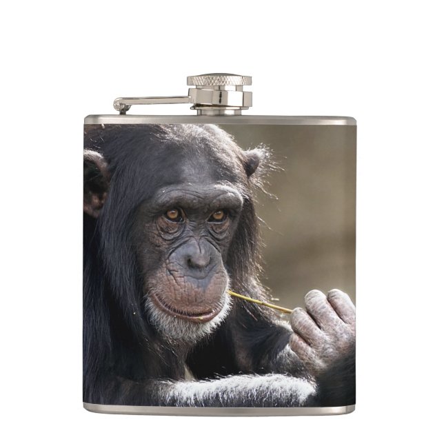 Denken Sie an das Monkeying Flachmann (Vorderseite)