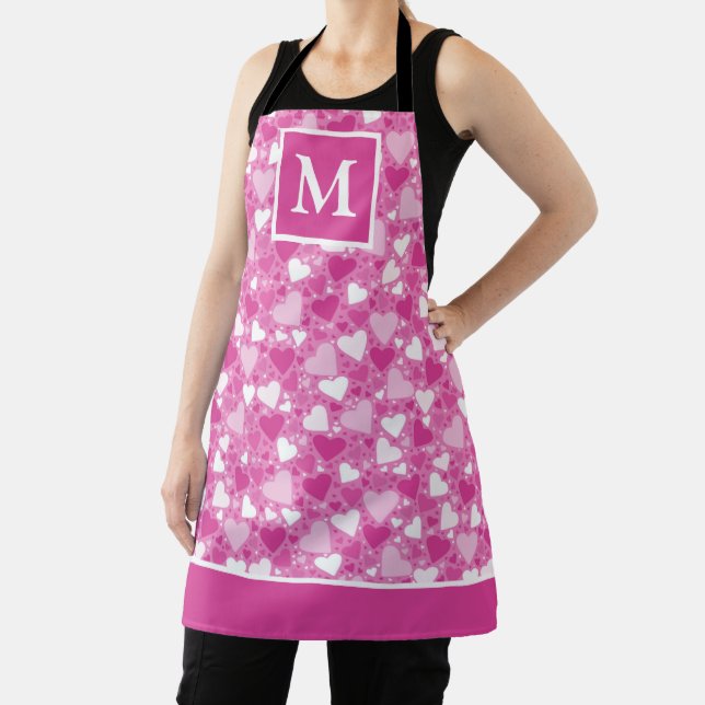 Denken Sie an das Monogramm des rosa Brustkrebs Schürze (InSitu)