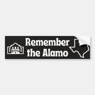 Denken Sie an den Alamo Texas Themed Autoaufkleber