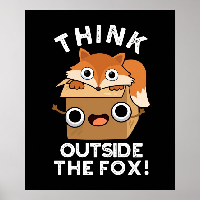 Denken Sie an den Fox Funny Animal Pub Dark BG Poster (Vorne)