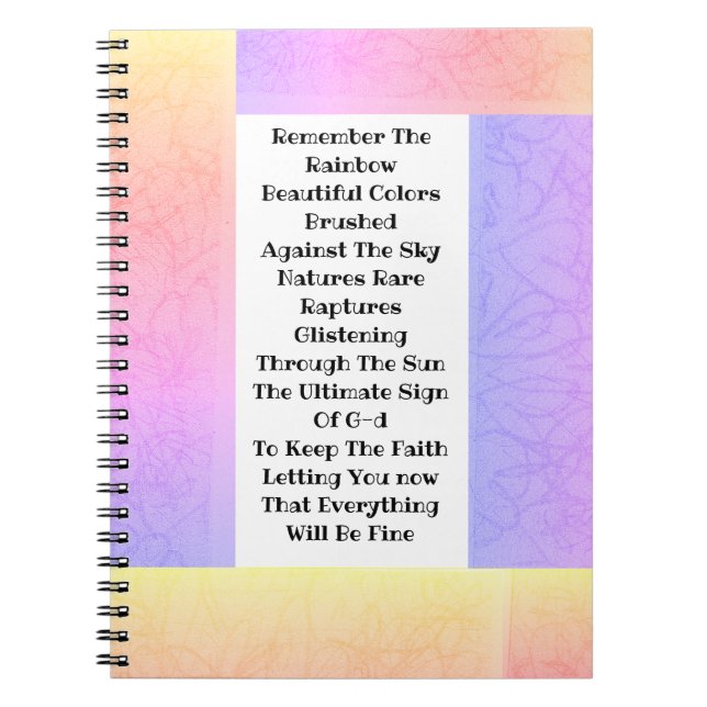 Denken Sie an den Regenbogen Notizblock (Vorderseite)