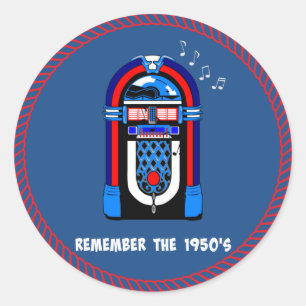 Denken Sie an den weißen Text der 1950er Jahre in  Runder Aufkleber