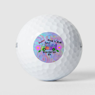 Denken Sie an die 60er, psychedelisches Design, Golfball