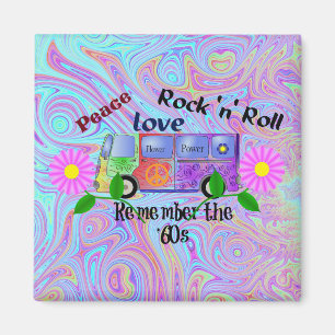 Denken Sie an die 60er, psychedelisches Design, Magnet