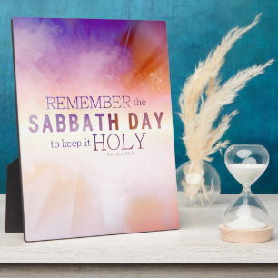 Denken Sie an die Gebote des Sabbat Day 10 Fotoplatte