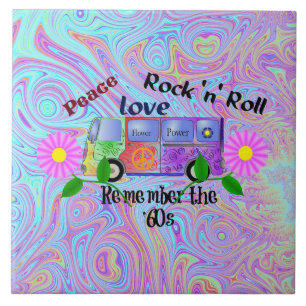 Denken Sie an die Sechziger, psychedelisches Desig Fliese