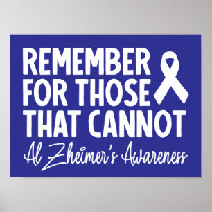 Denken Sie an diejenigen, die Alzheimer nicht habe Poster