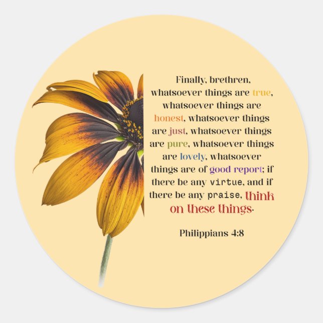 Denken Sie an diese Dinge Runder Aufkleber (Vorderseite)