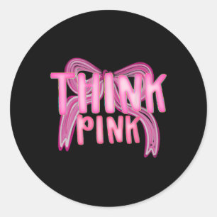 Denken Sie an ein Geschenk für das "Pink Breast Ca Runder Aufkleber