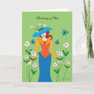 Denken Sie an eine leere Notizkarte mit Schmetterl Karte