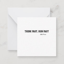 Denken Sie an Fast Run Fast Sports Football Motiva Mitteilungskarte