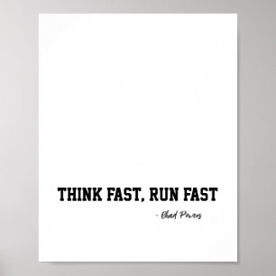Denken Sie an Fast Run Fast Sports Football Motiva Poster