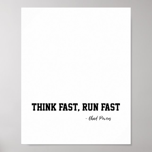 Denken Sie an Fast Run Fast Sports Football Motiva Poster (Vorne)