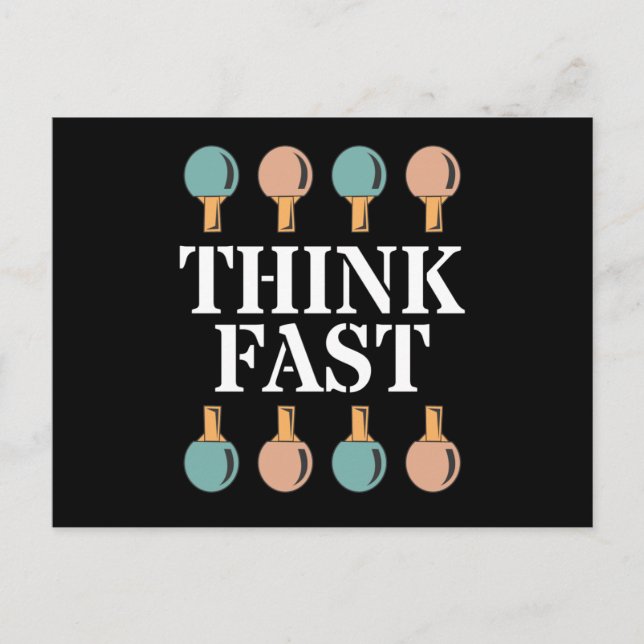 Denken Sie an Fast Table Tennis Gift Ping Pong Clu Postkarte (Vorderseite)