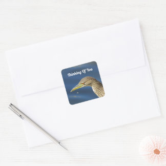Denken Sie an Freunde von Brawn Bird in großer Ent Quadratischer Aufkleber