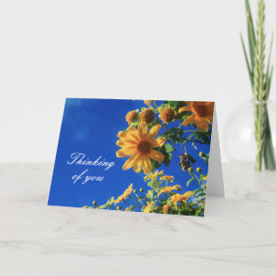 Denken Sie an gelbe Blumen Modernes Beileid Karte
