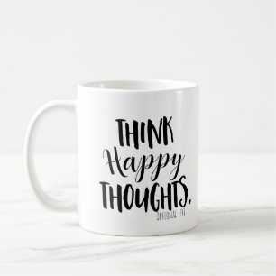 DENKEN SIE AN GLÜCKLICHE GEDANKEN Personalisiert Tasse